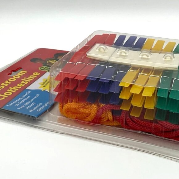Teacher Created Resources Classroom Clothesline Kit Multicolored Clips & Guide - Picture 3 of 3